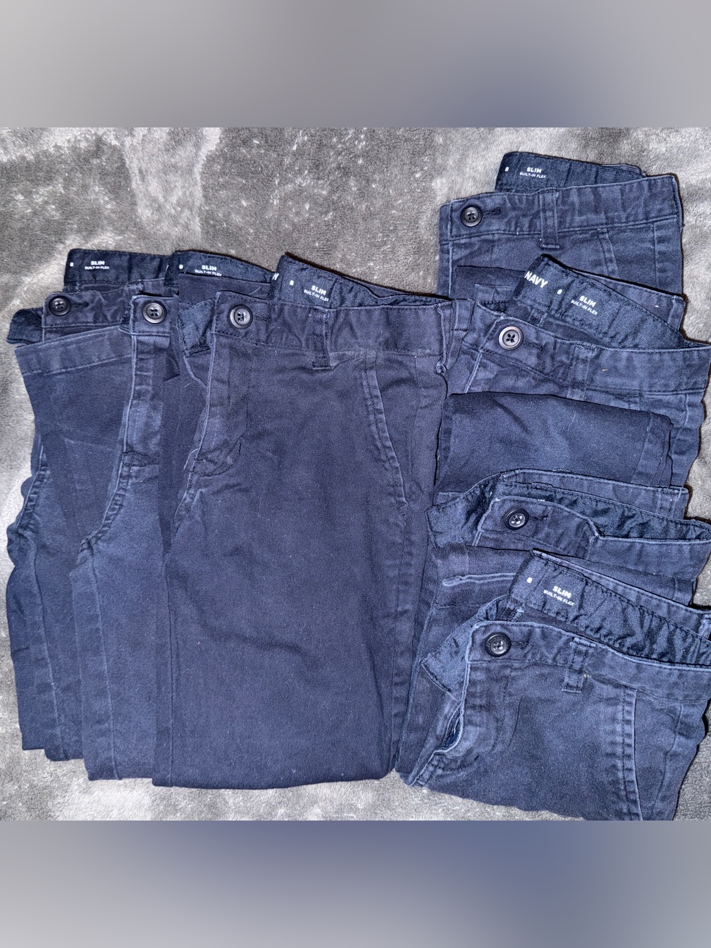 7 PAIRS of boys blue pants